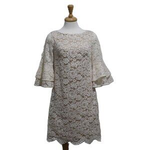 Eliza J Women's Ivy Bell Sleeves Lace Shift Dress